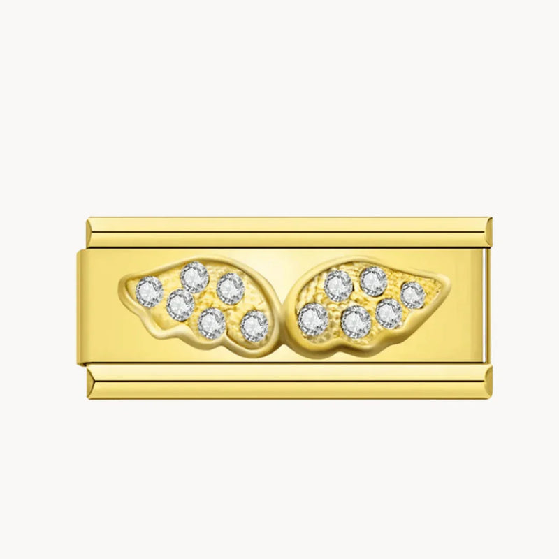 double charms with golden wings