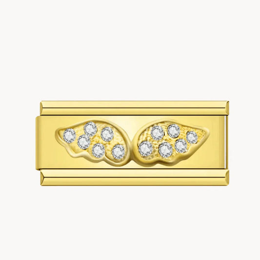 double charms with golden wings